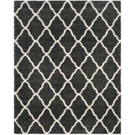 Safavieh 8 x 10 ft. Hudson Shag Power Loomed RugDark Grey & Ivory Large Rectangle SGH283G-8